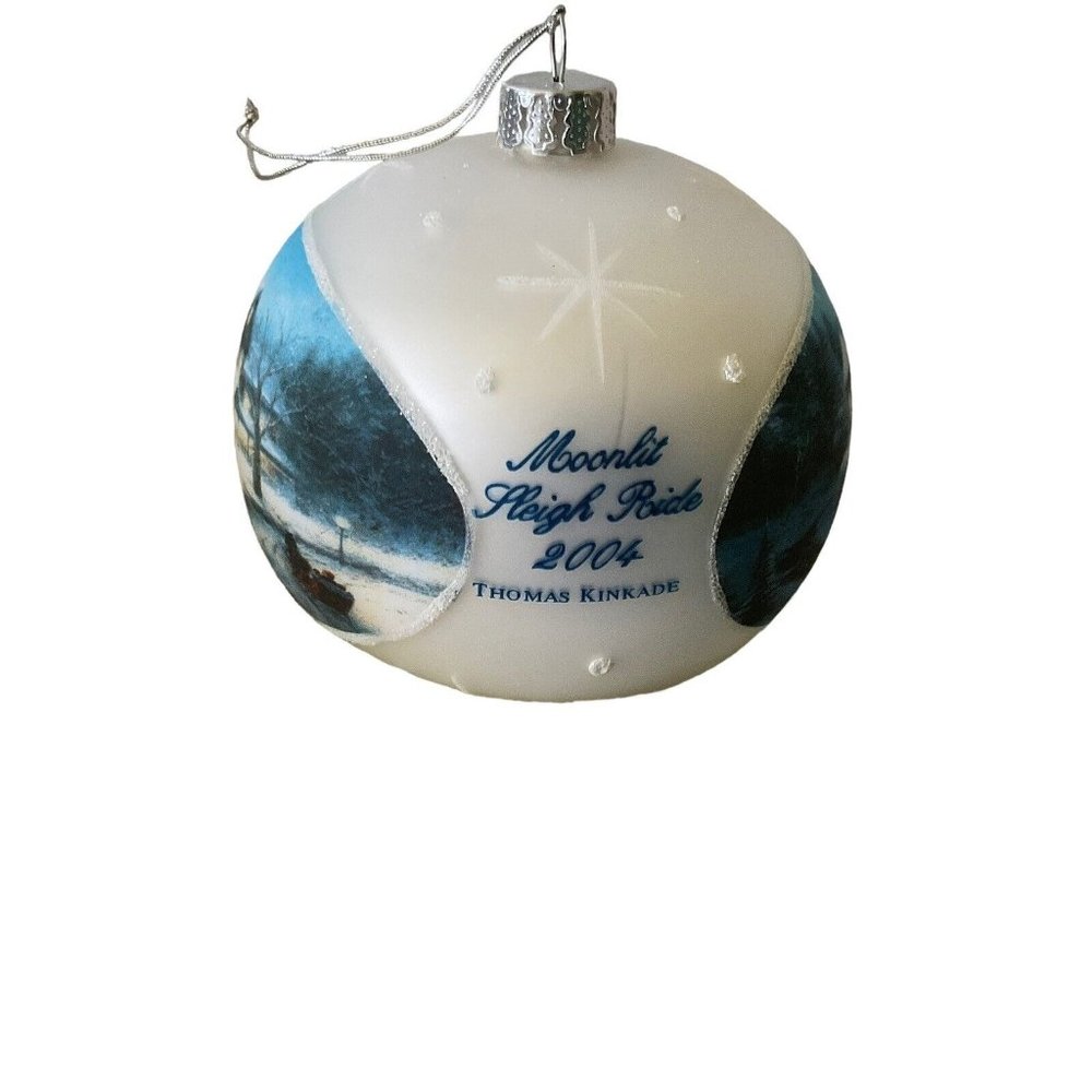 Thomas Kinkade‎ Holiday Ornament "Moonlit Sleigh Ride" 2004 Painter of Light